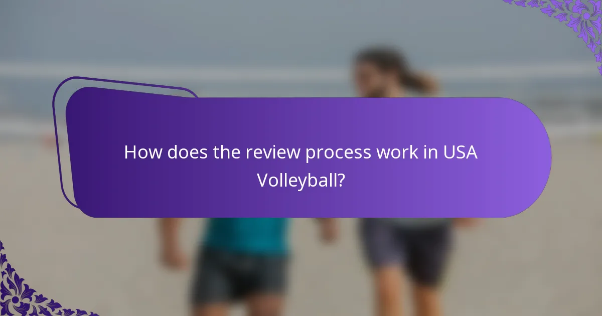 How does the review process work in USA Volleyball?
