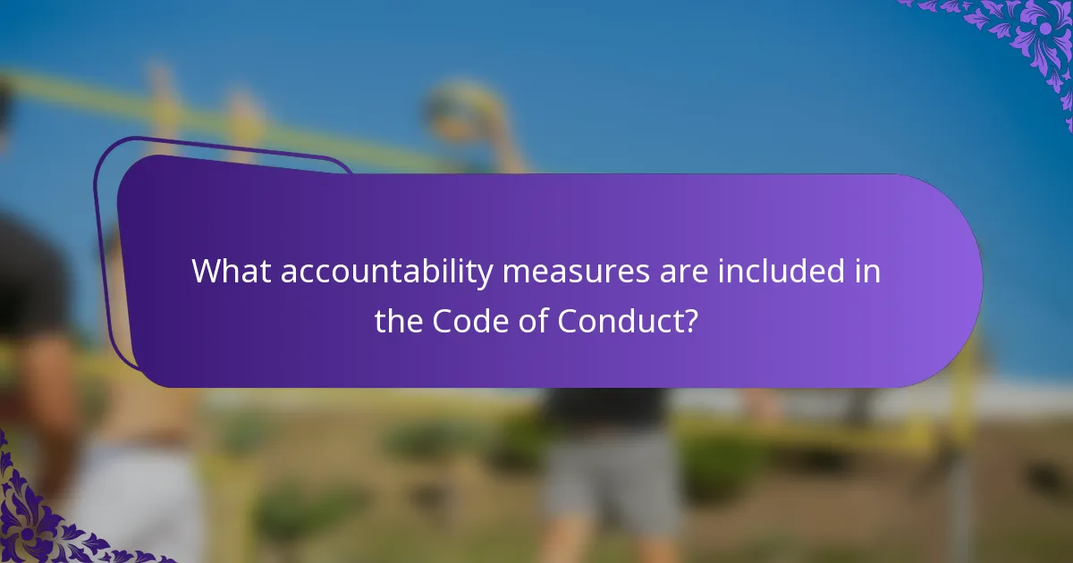 What accountability measures are included in the Code of Conduct?