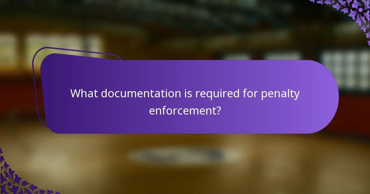 What documentation is required for penalty enforcement?